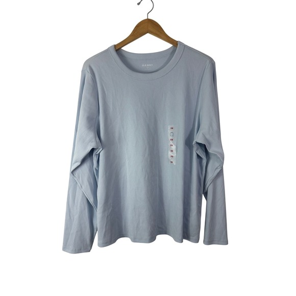 Old Navy Sweaters - Old Navy Snug Tee Womens 3X‎ Light Blue Pullover Crew Ribbed Casual Stretch Top